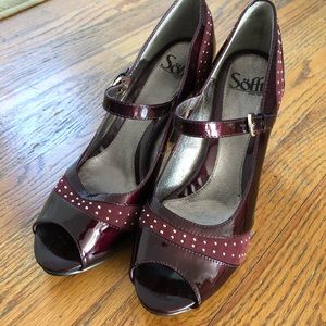 Sofft Burgundy Peep Toe Dancing Shoes